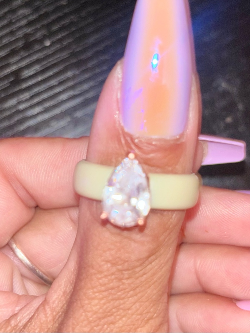 Rose Teardrop Gemstone Ring - Unbranded View 3